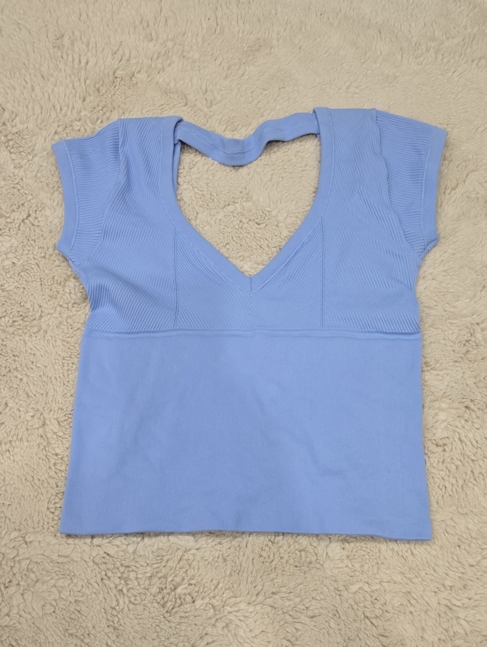 Urban Outfitters Pastel Blue V-Neck Short Sleeve Top